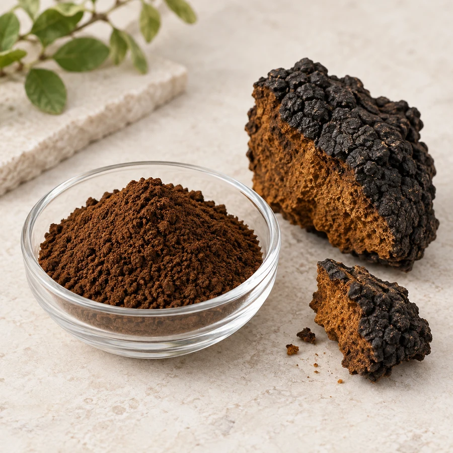 Chaga Mushroom Powder raw-material presentation