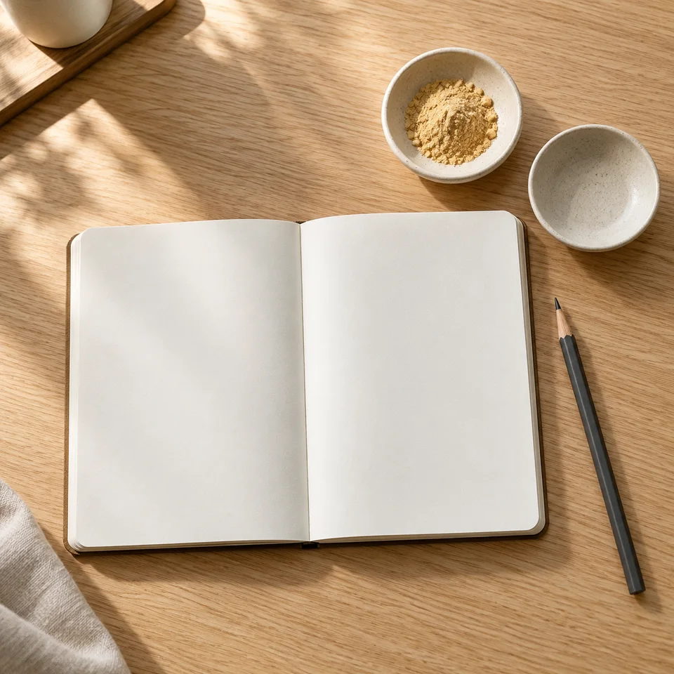 Blank sourcing notebook and powder dish for Honeysuckle Extract procurement planning