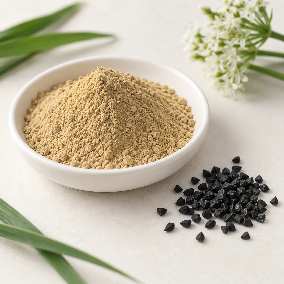 Chinese chive seeds and botanical powder marketing presentation