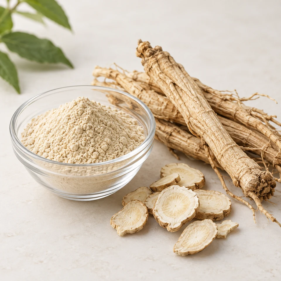 Platycodon root and botanical powder marketing presentation