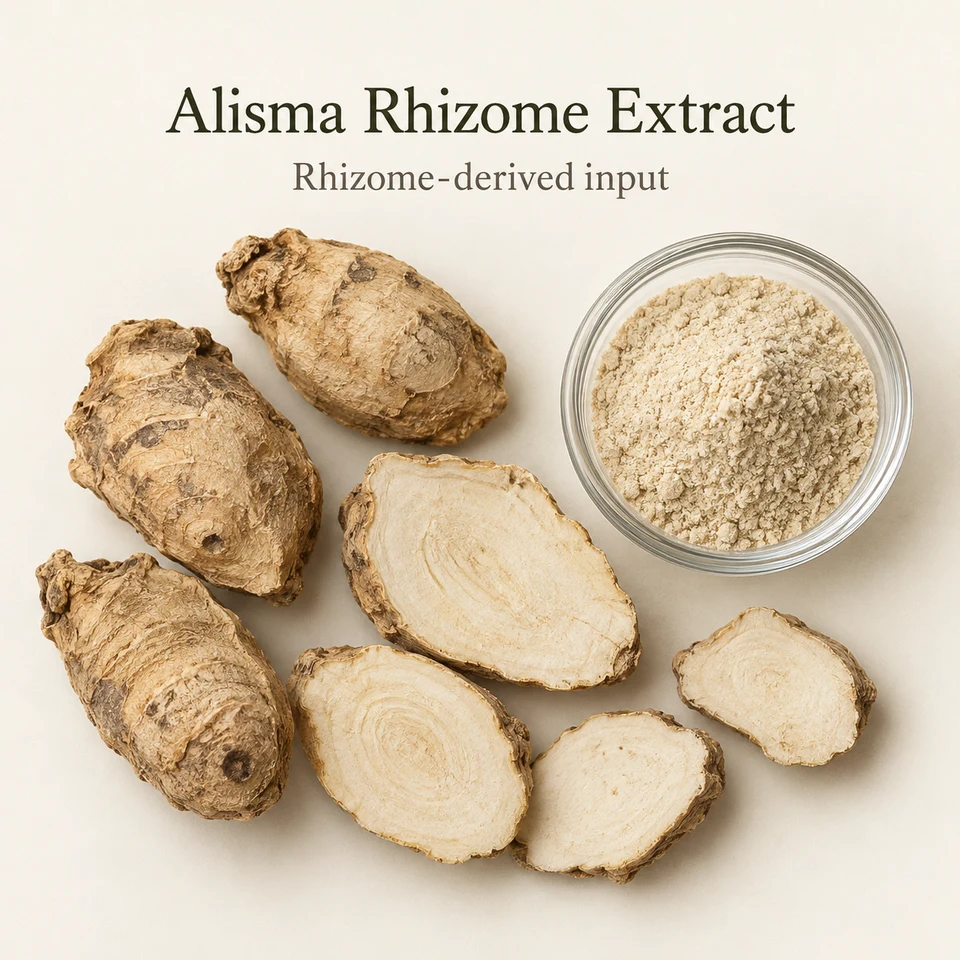 Alisma Rhizome Extract source identity and requested extract inputs