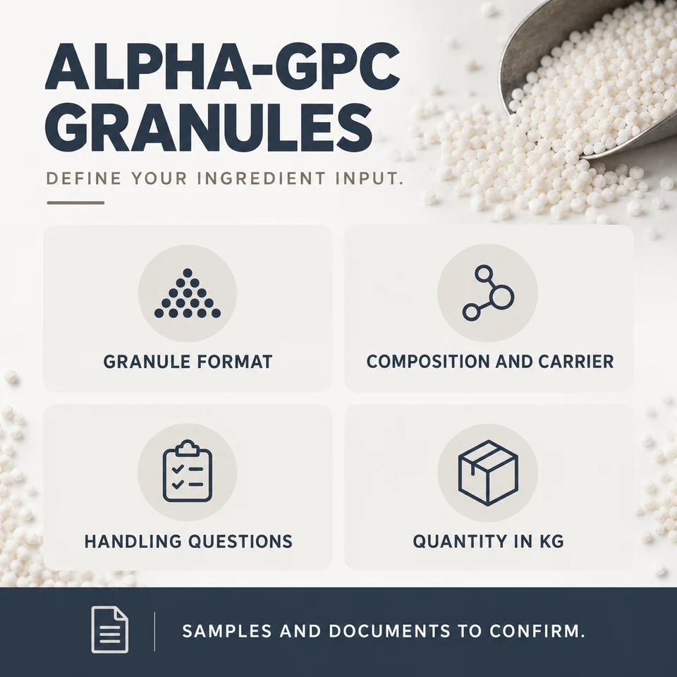 Alpha-GPC granular-material procurement questions by kg