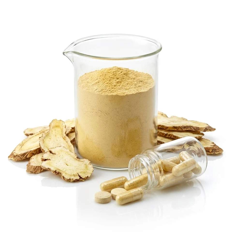 Angelica Sinensis Root Extract powder and root marketing visual
