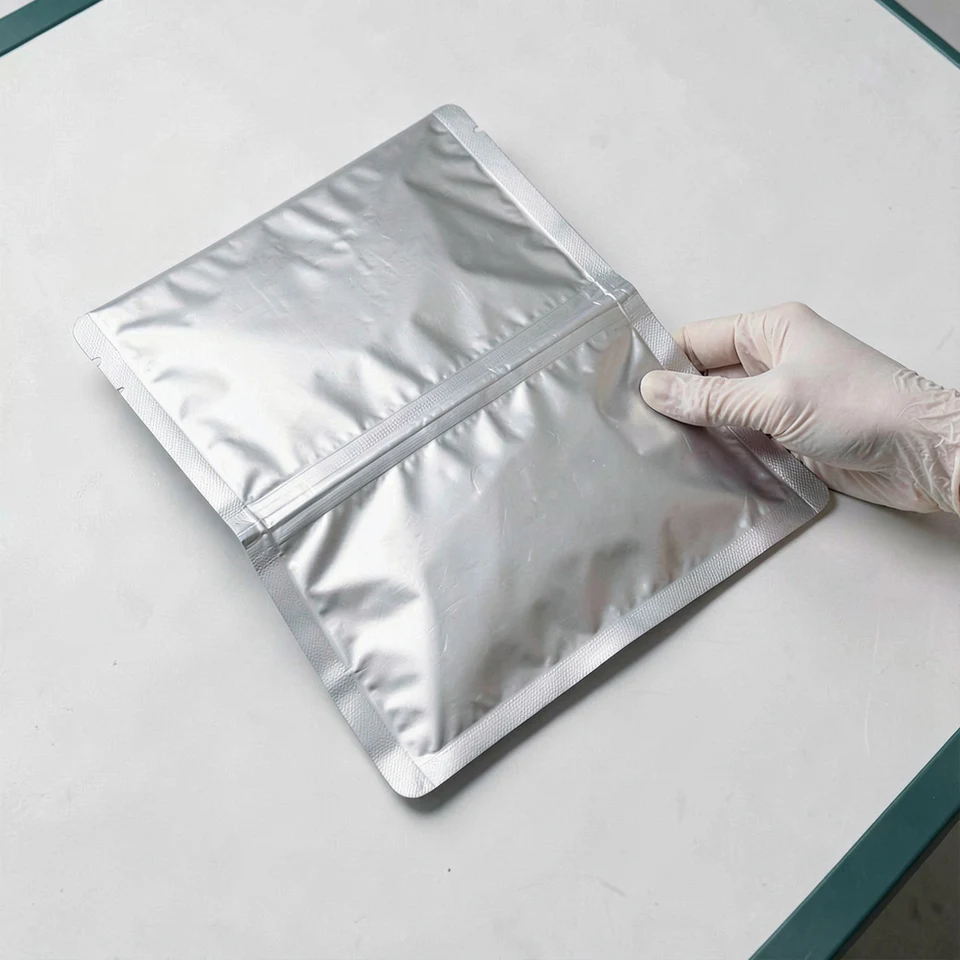 Unmarked pouch as a packaging-requirement discussion visual