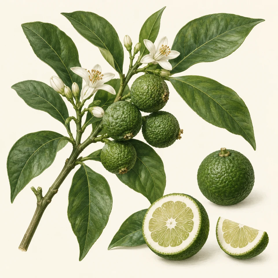 Bitter orange fruit input sourcing botanical illustration