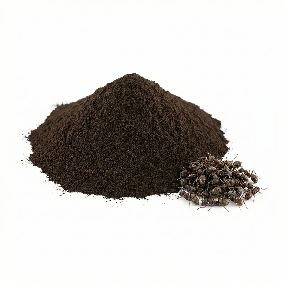 Black Ant Extract powder and ant source marketing visual