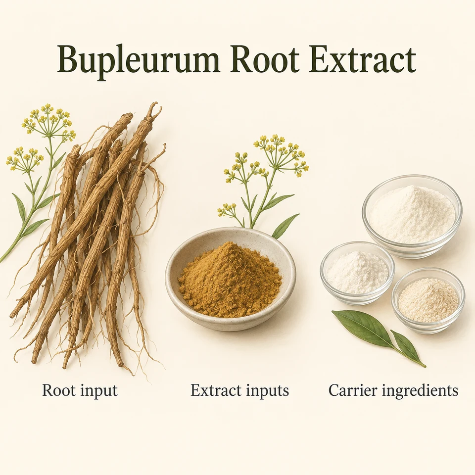 Bupleurum Root Extract source identity and requested extract inputs