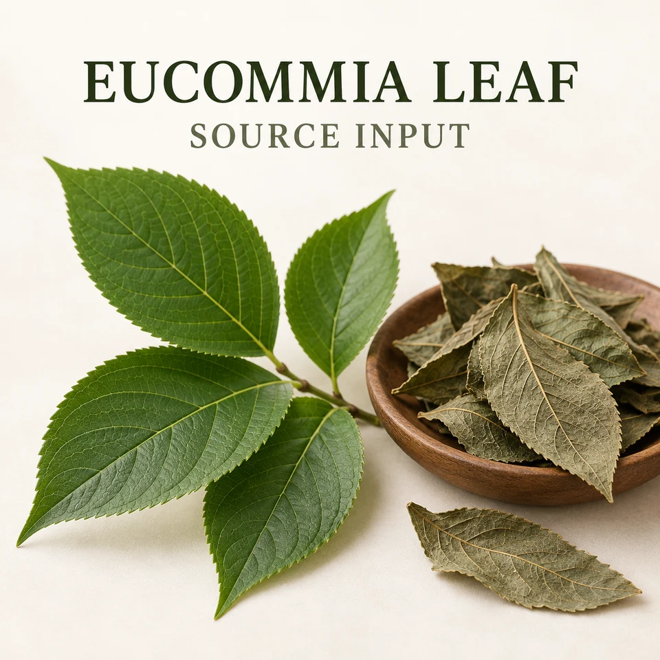 Eucommia leaf source-part visual