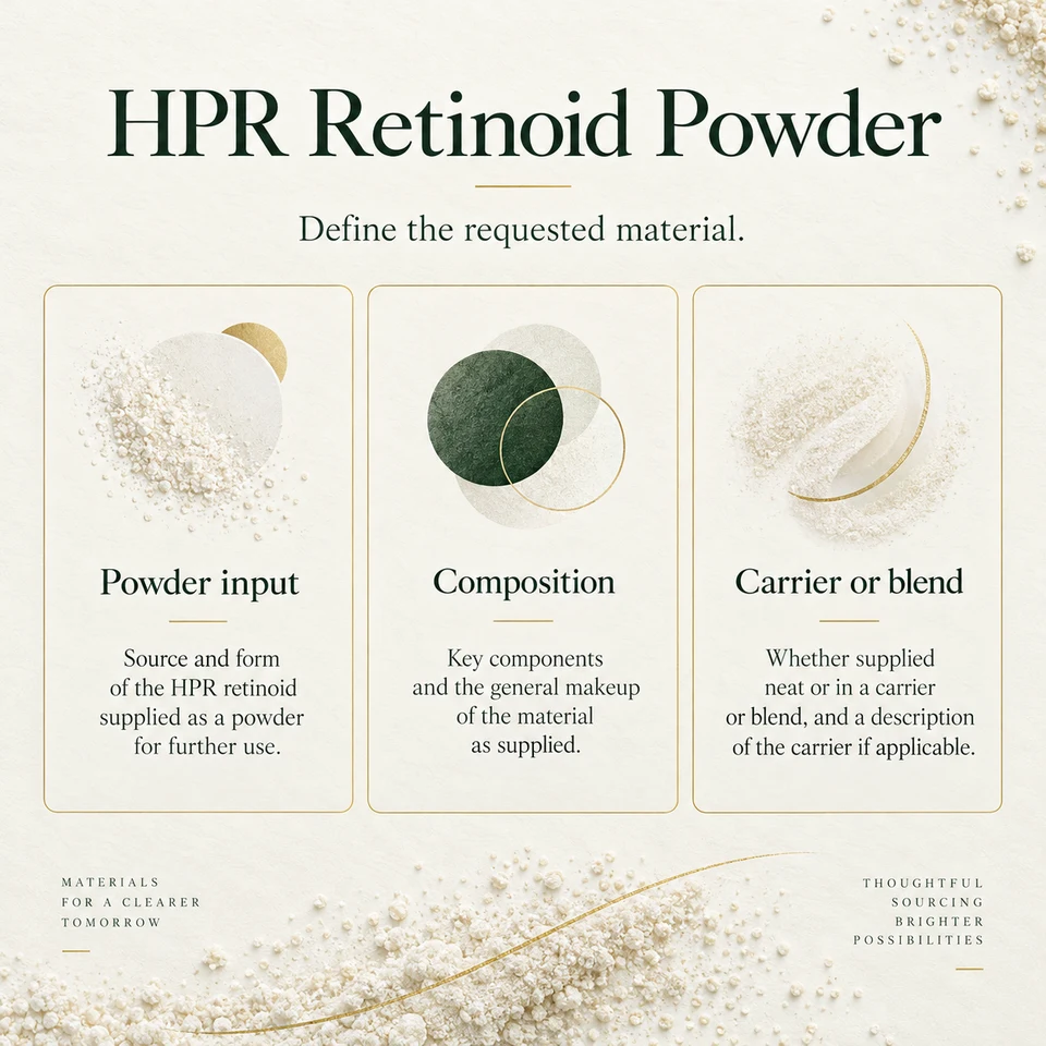 HPR powder sourcing topics: powder input, composition and carrier or blend