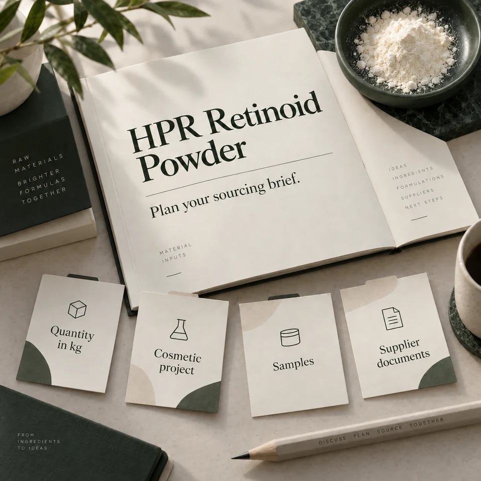 HPR powder procurement planning: kg quantity, cosmetic project, samples and documents