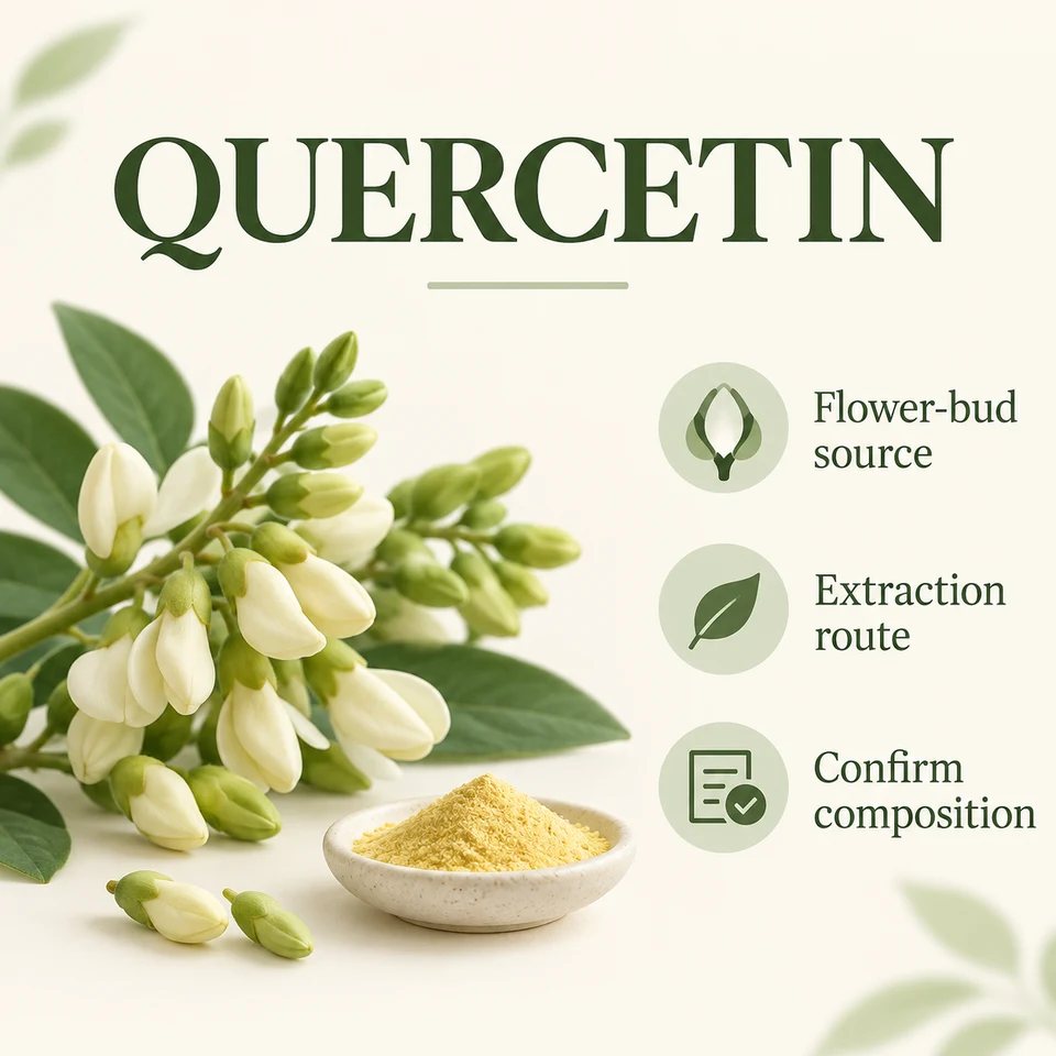 Quercetin source identity and requested extract inputs