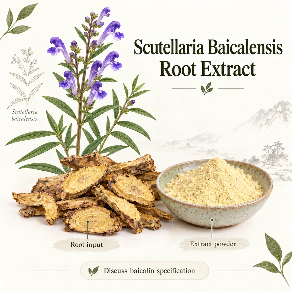 Scutellaria Baicalensis Root Extract source identity and requested extract inputs