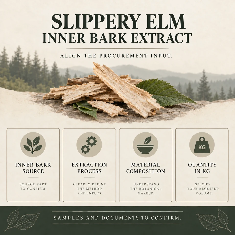 Slippery Elm inner-bark extract procurement inputs by kg