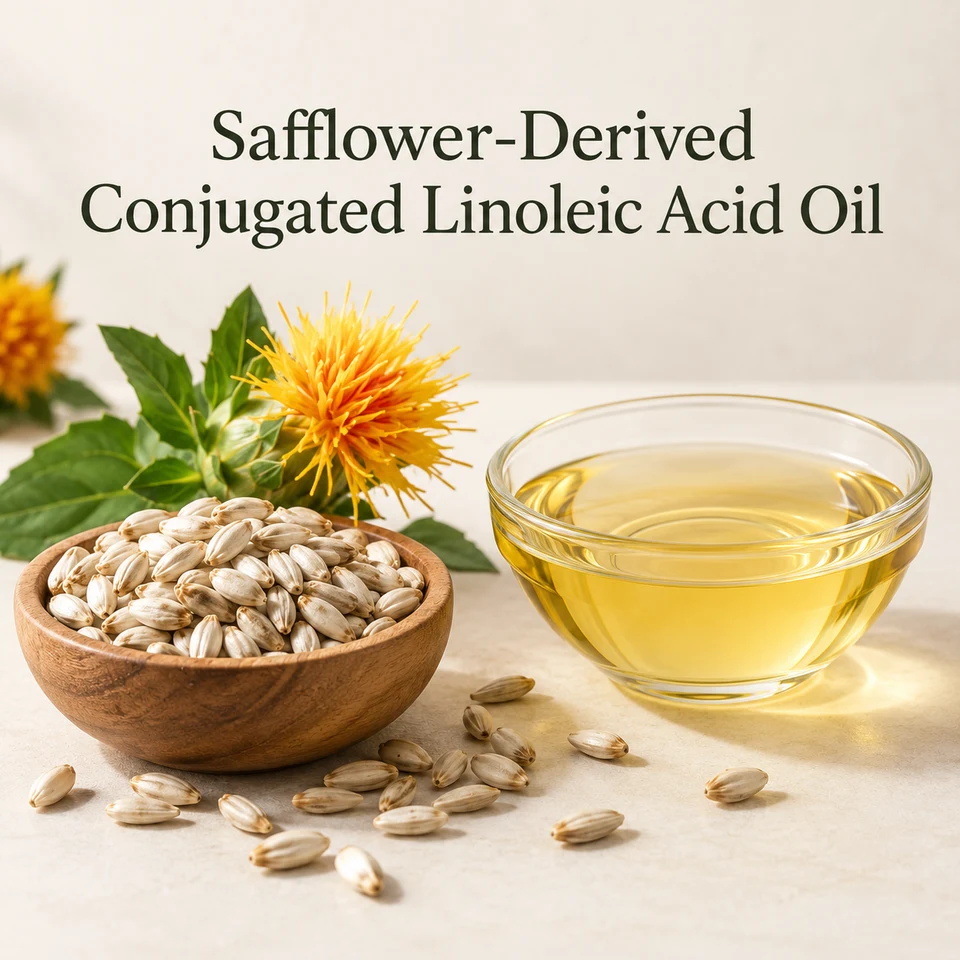 Safflower-Derived Conjugated Linoleic Acid Oil source or formulation context