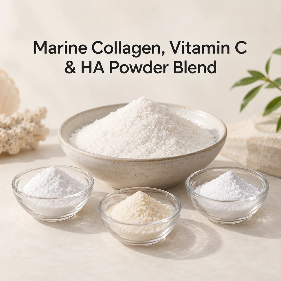 Marine Collagen, Vitamin C & HA Powder Blend ingredient sourcing context