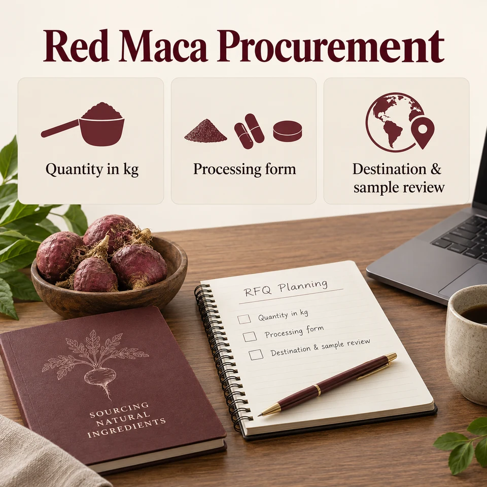 Red maca powder purchasing inputs by kg