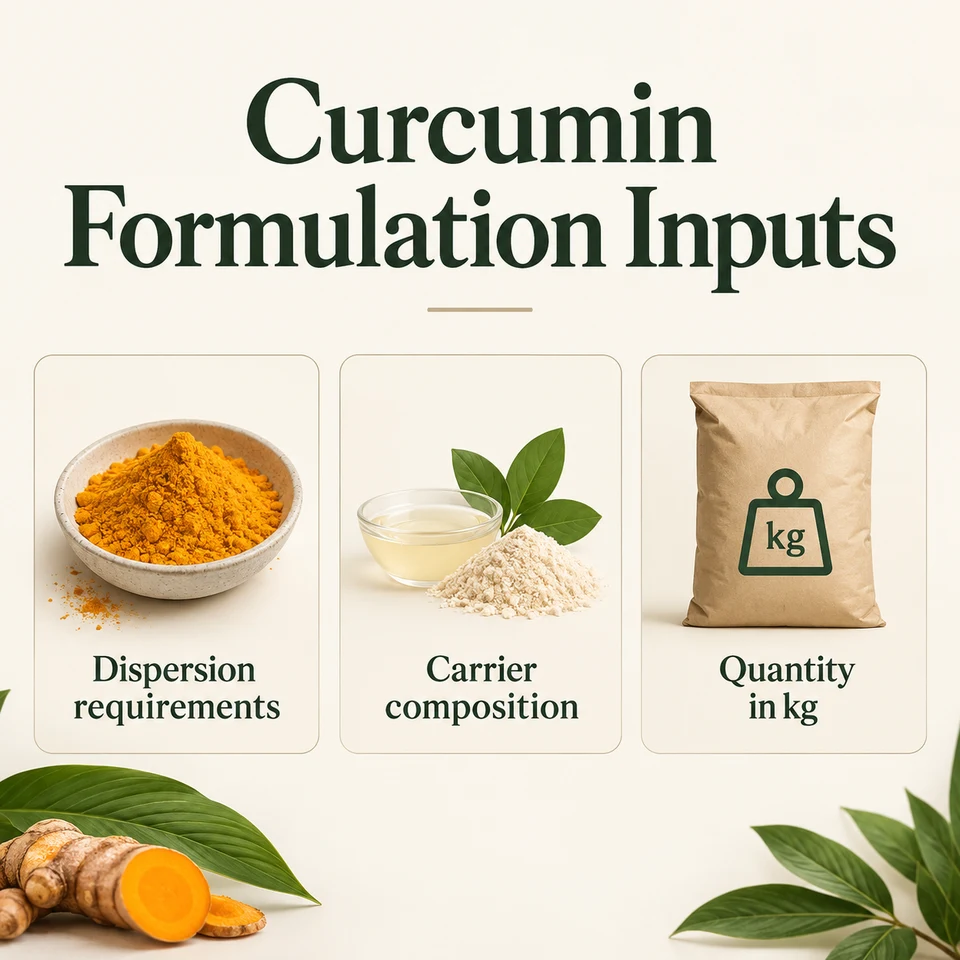 Curcumin composition and dispersion questions