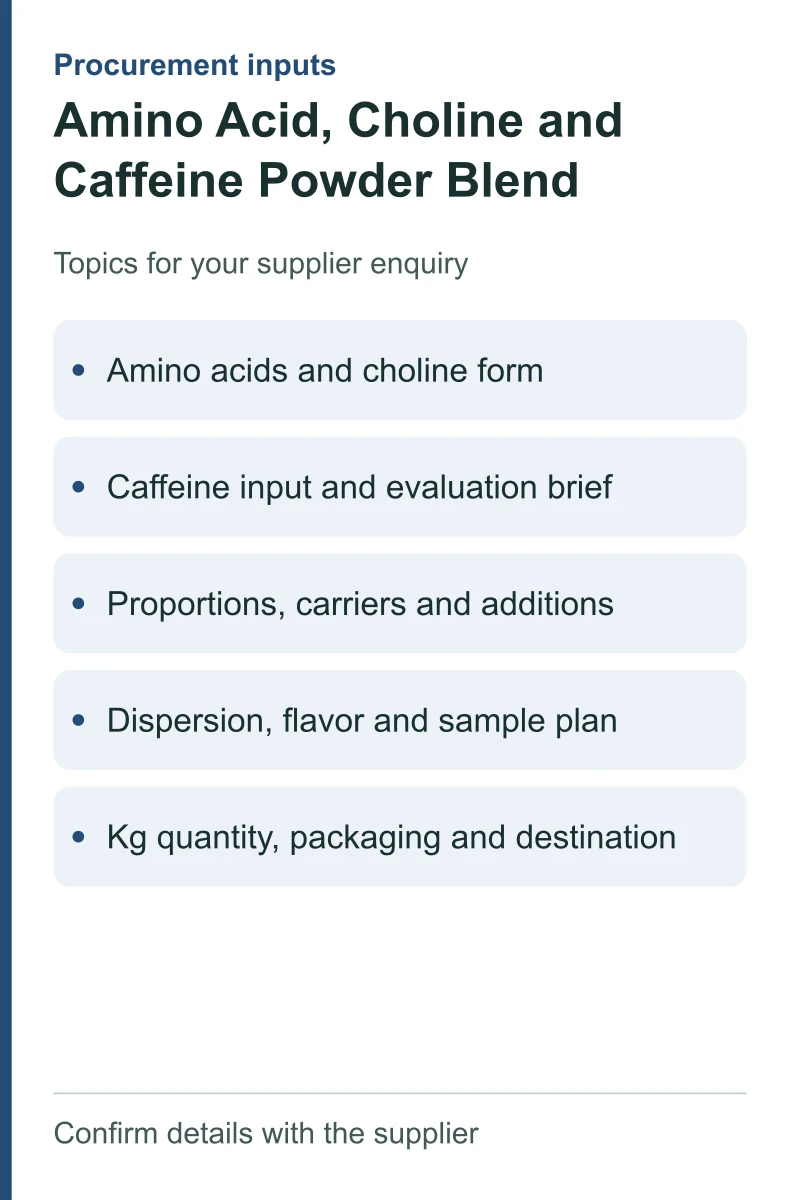 Amino Acid, Choline and Caffeine Powder Blend — procurement topics