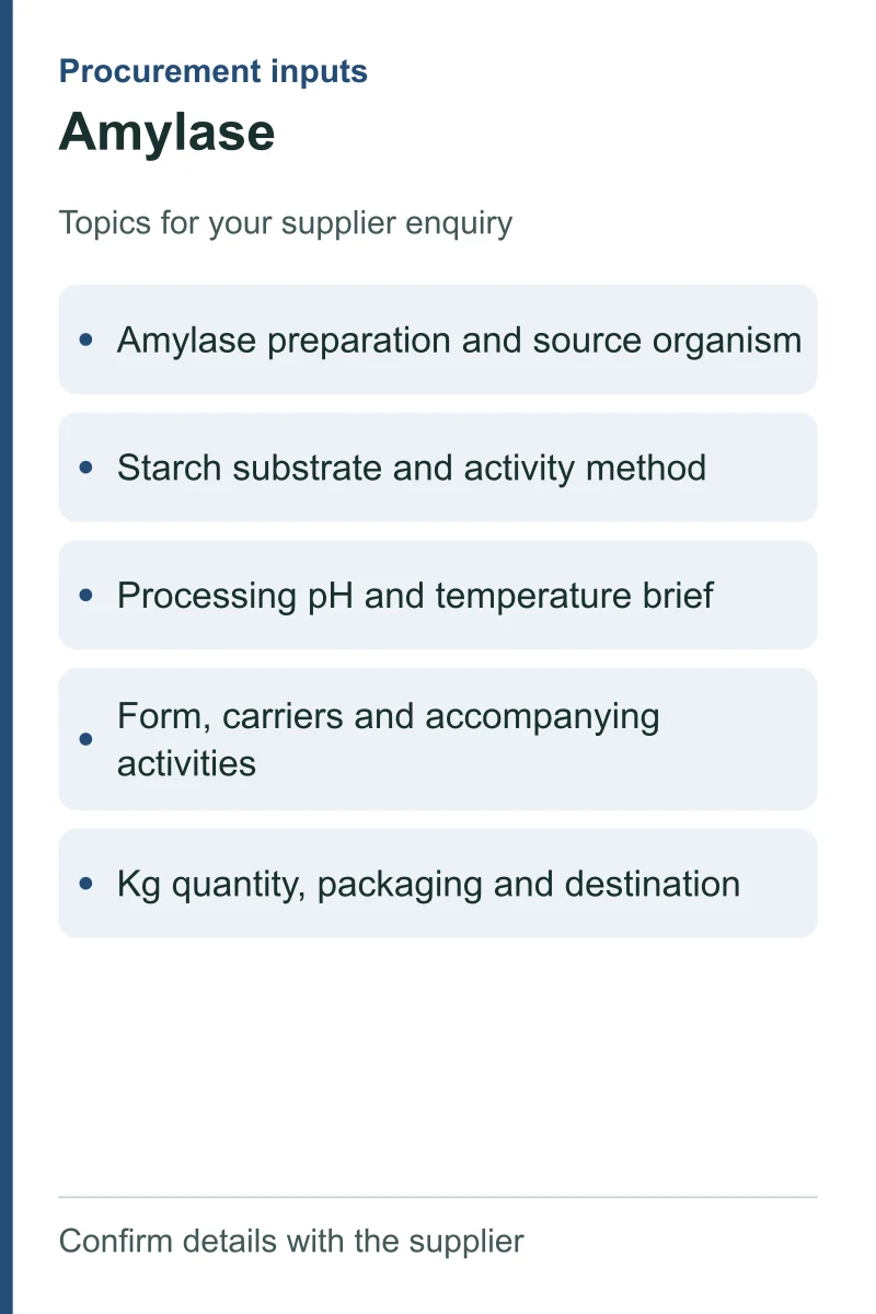 Amylase — procurement topics
