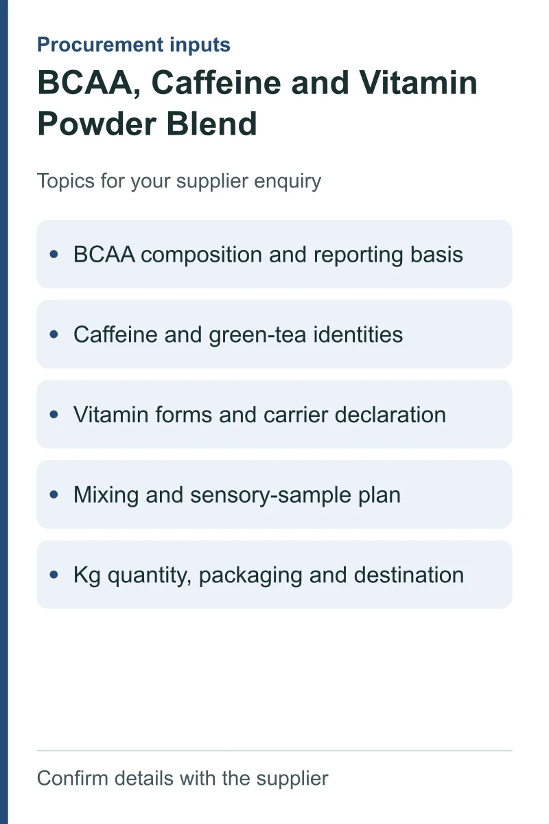 BCAA, Caffeine and Vitamin Powder Blend — procurement topics