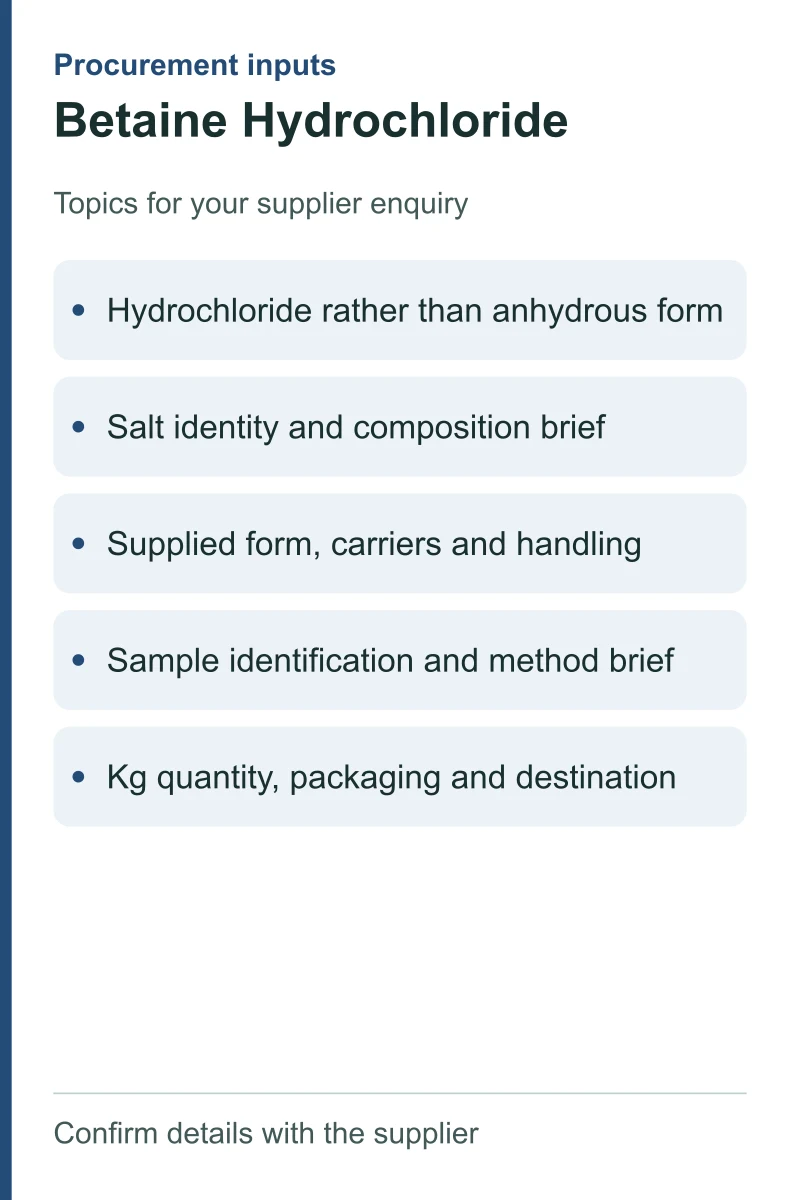 Betaine Hydrochloride — procurement topics