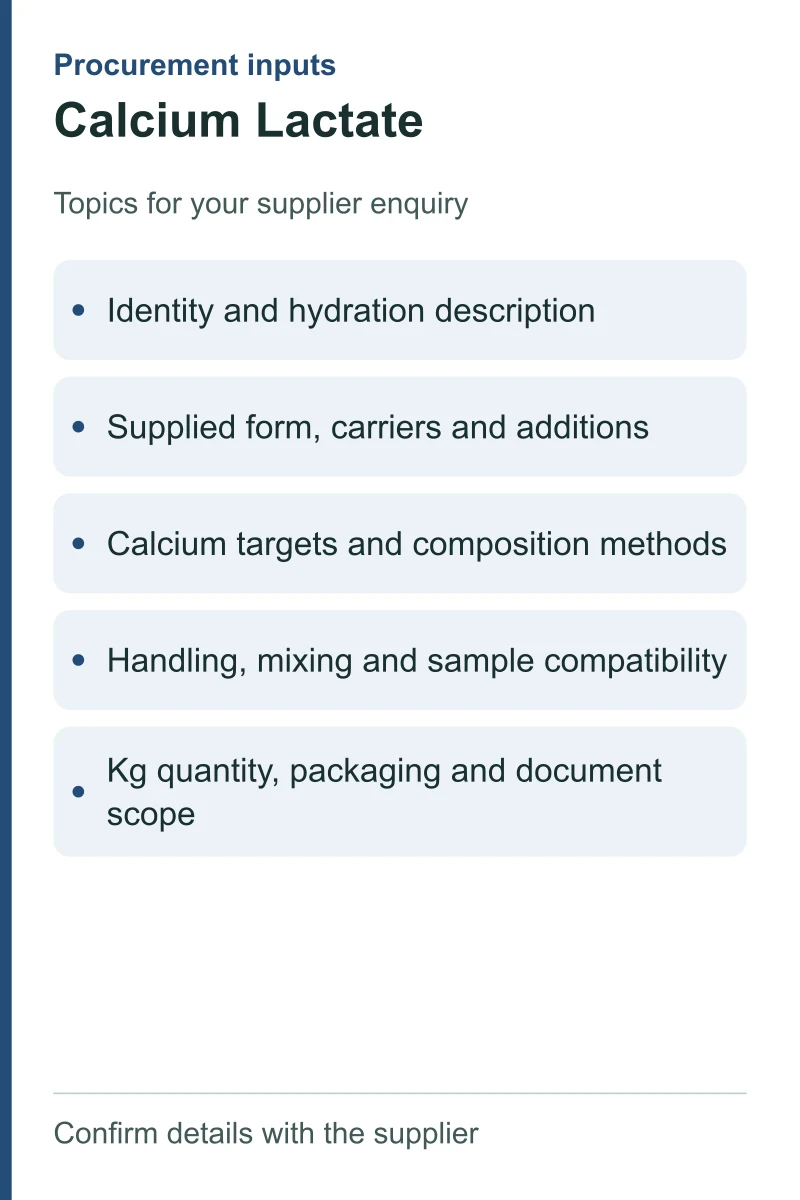 Calcium Lactate — procurement topics