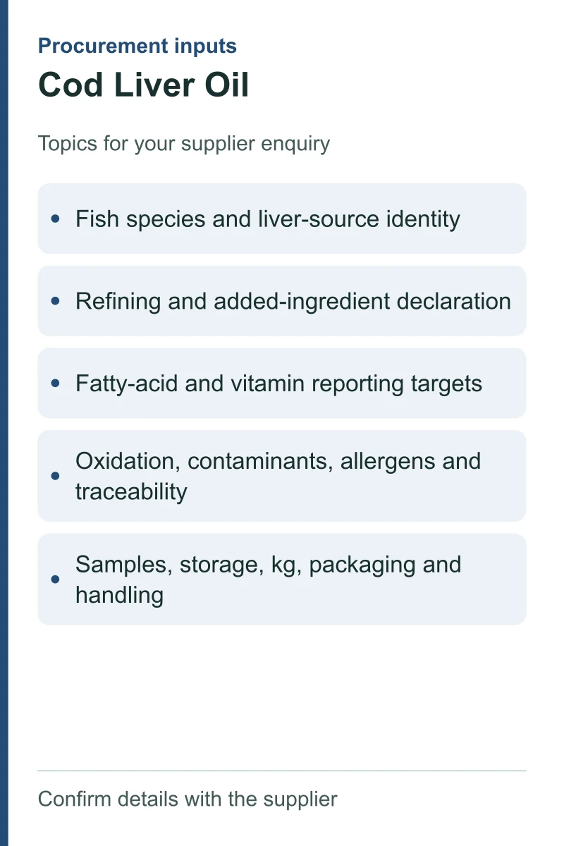 Cod Liver Oil — procurement topics