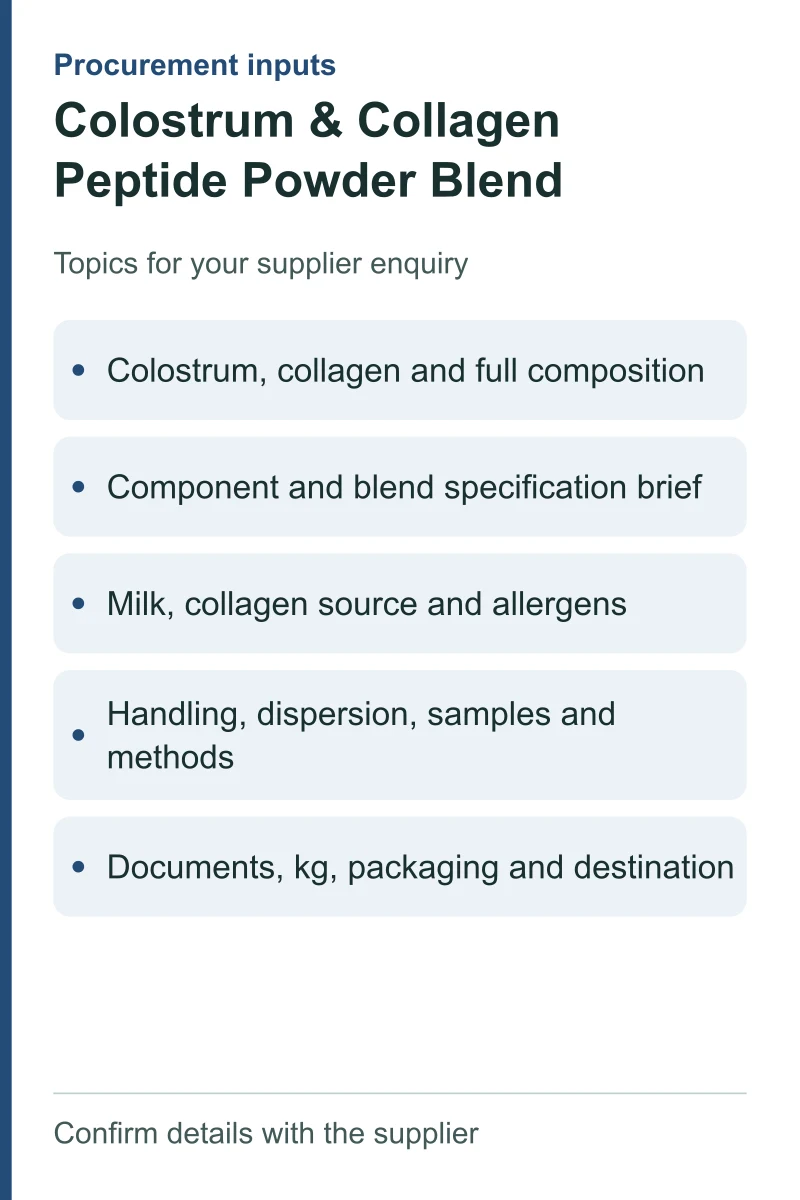 Colostrum & Collagen Peptide Powder Blend — procurement topics