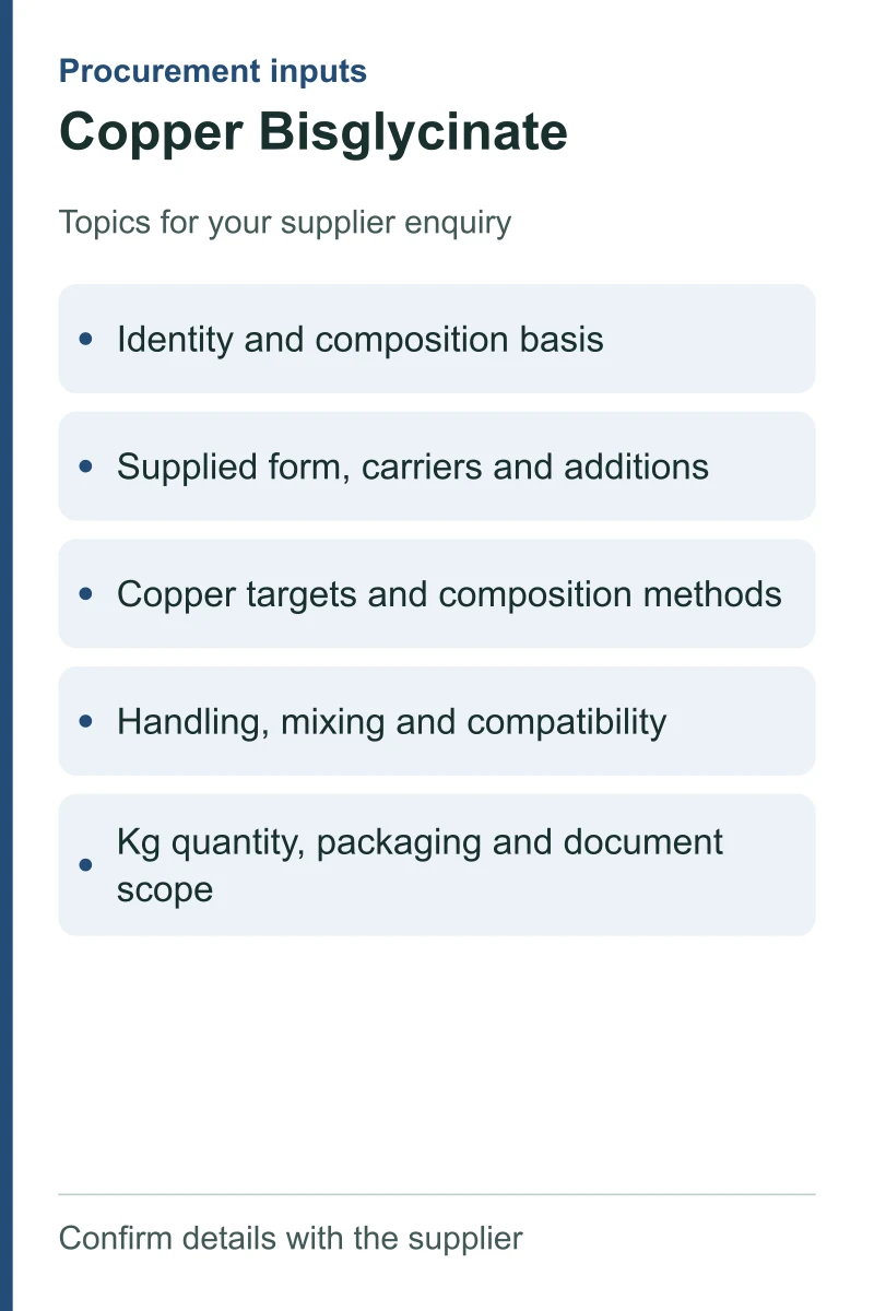 Copper Bisglycinate — procurement topics