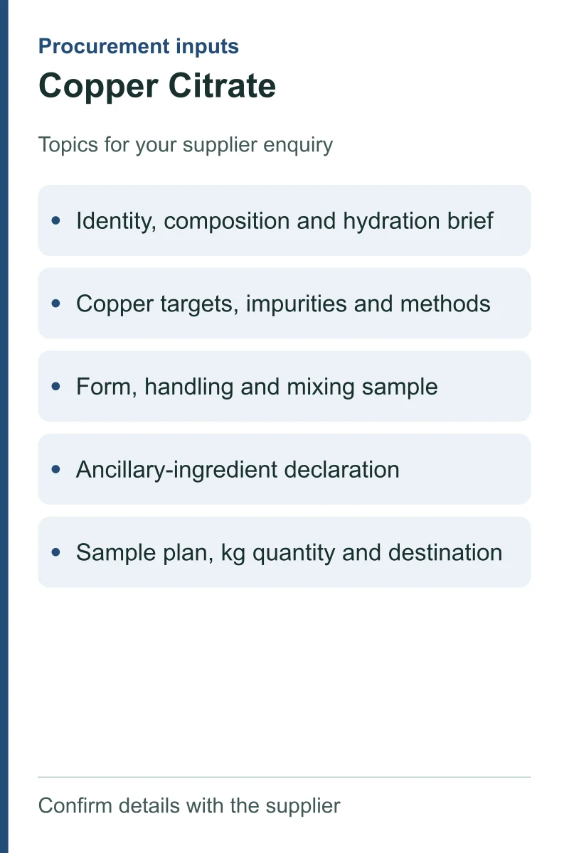 Copper Citrate — procurement topics