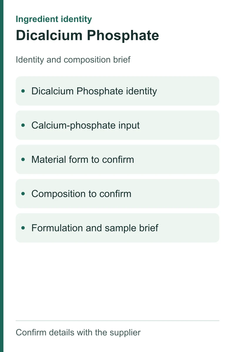 Dicalcium Phosphate — ingredient inputs