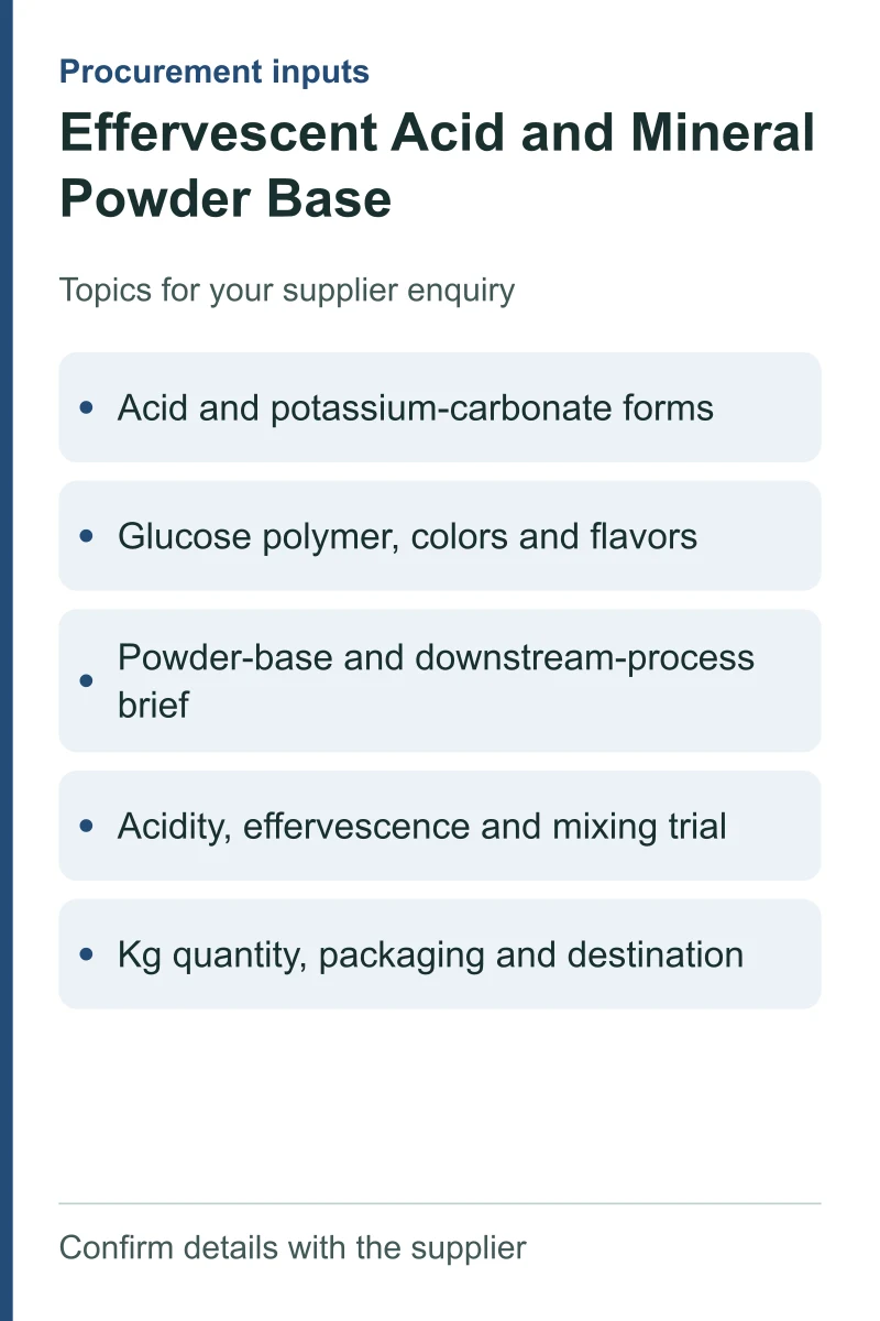 Effervescent Acid and Mineral Powder Base — procurement topics