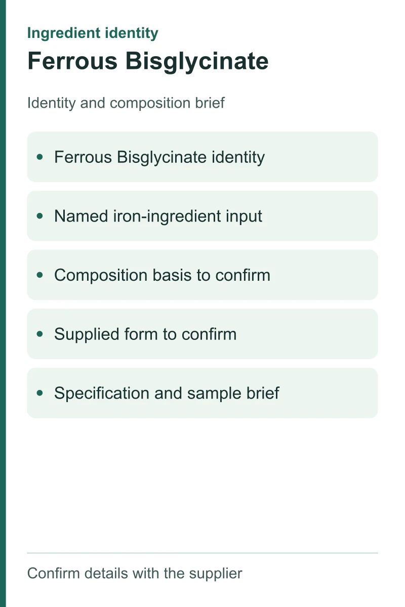 Ferrous Bisglycinate — ingredient inputs