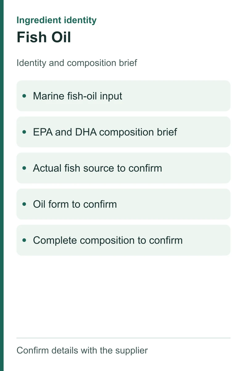 Fish Oil — ingredient inputs