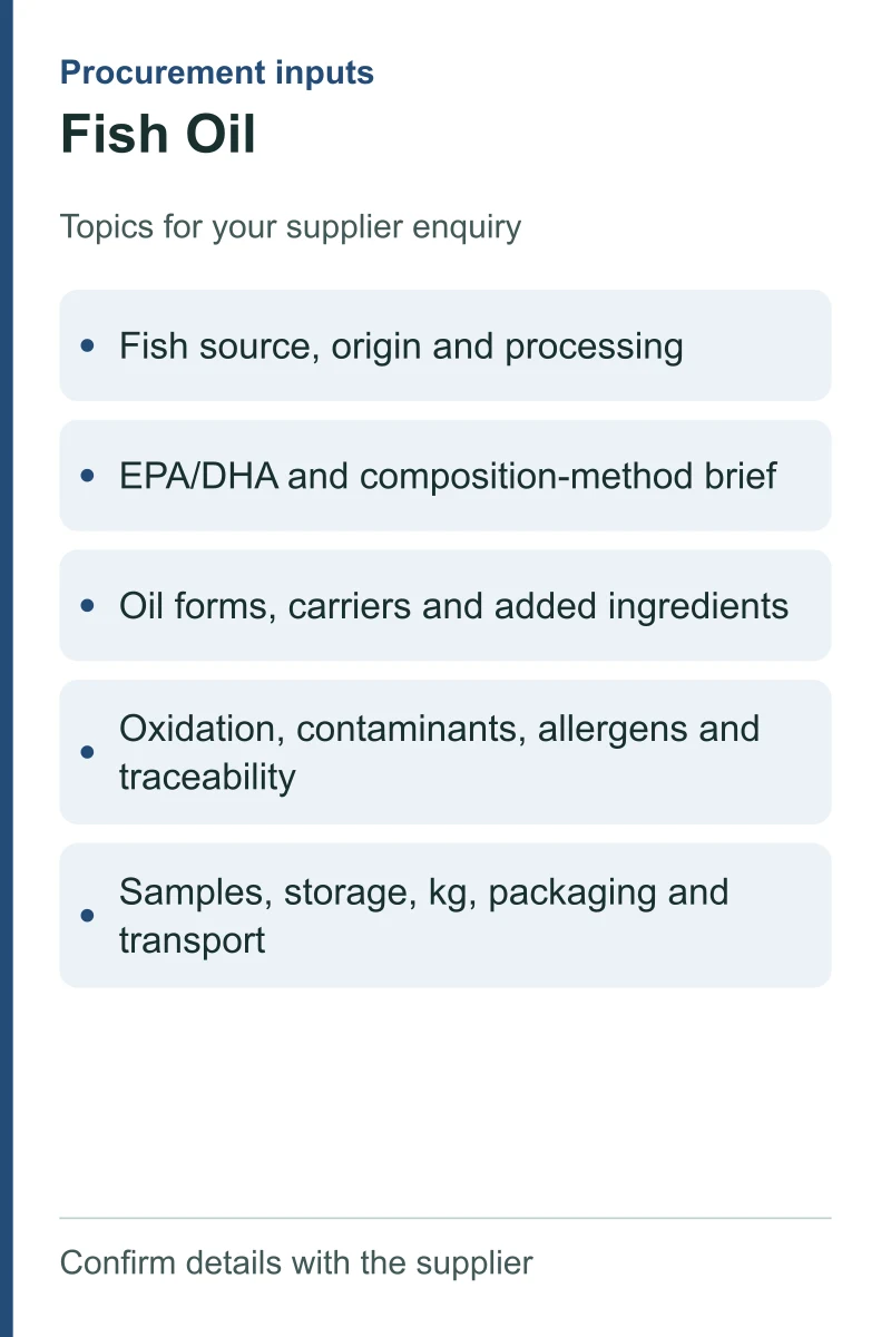 Fish Oil — procurement topics