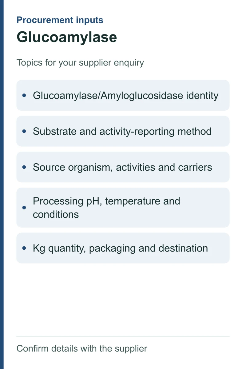Glucoamylase — procurement topics