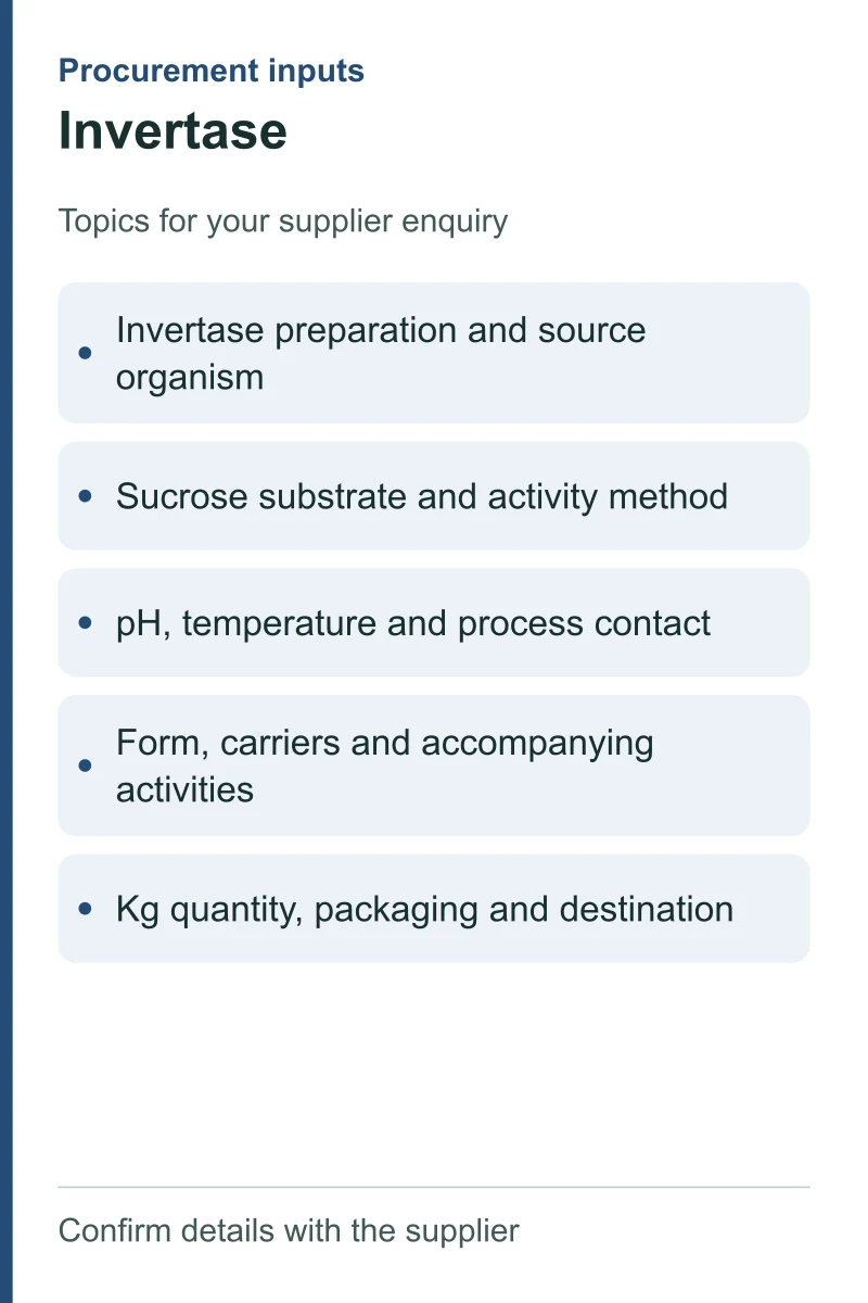 Invertase — procurement topics