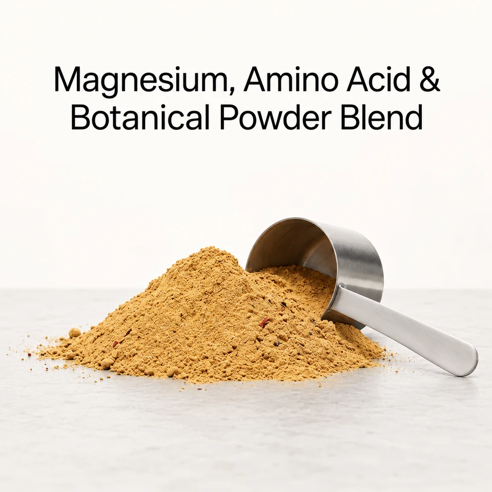 Magnesium, Amino Acid & Botanical Powder Blend ingredient sourcing visual