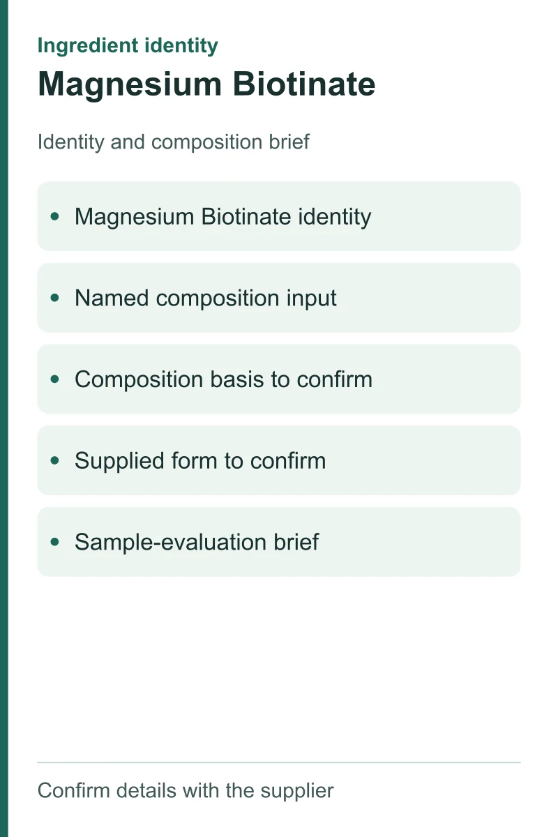 Magnesium Biotinate — ingredient inputs