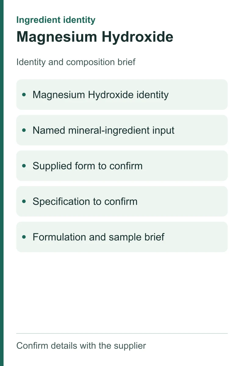 Magnesium Hydroxide — ingredient inputs