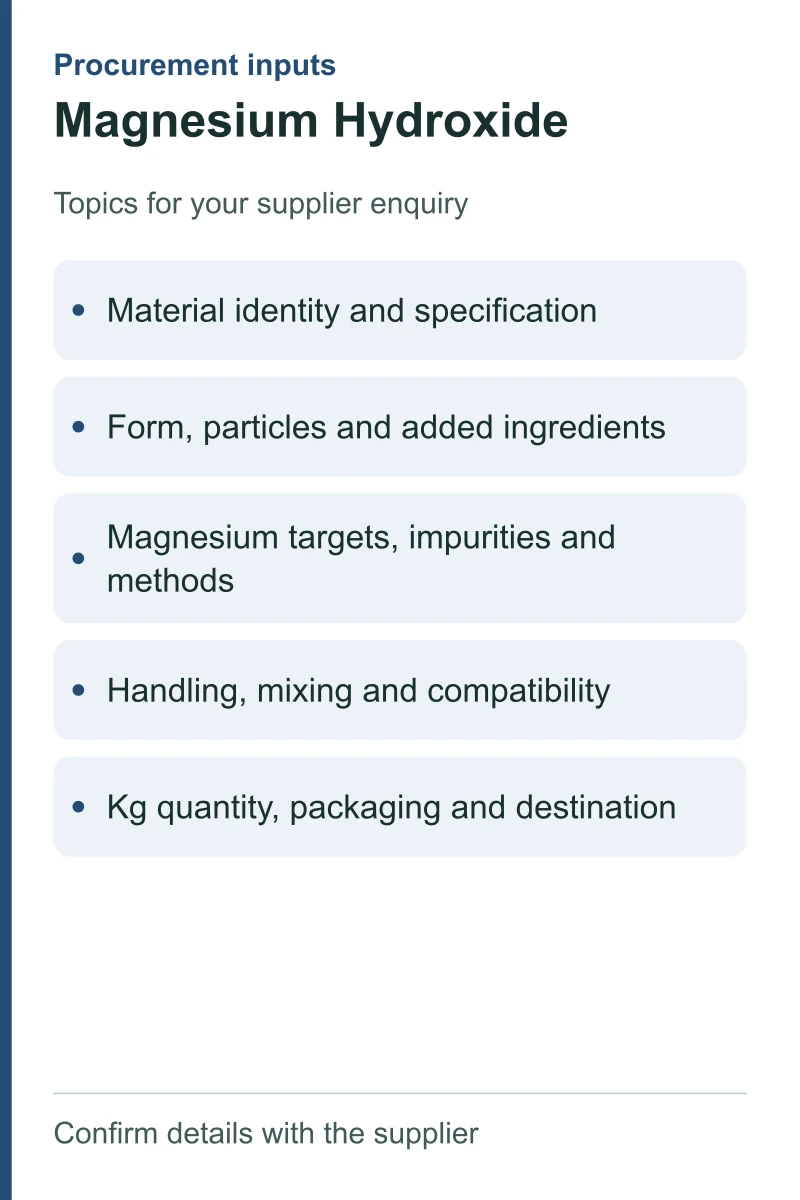 Magnesium Hydroxide — procurement topics