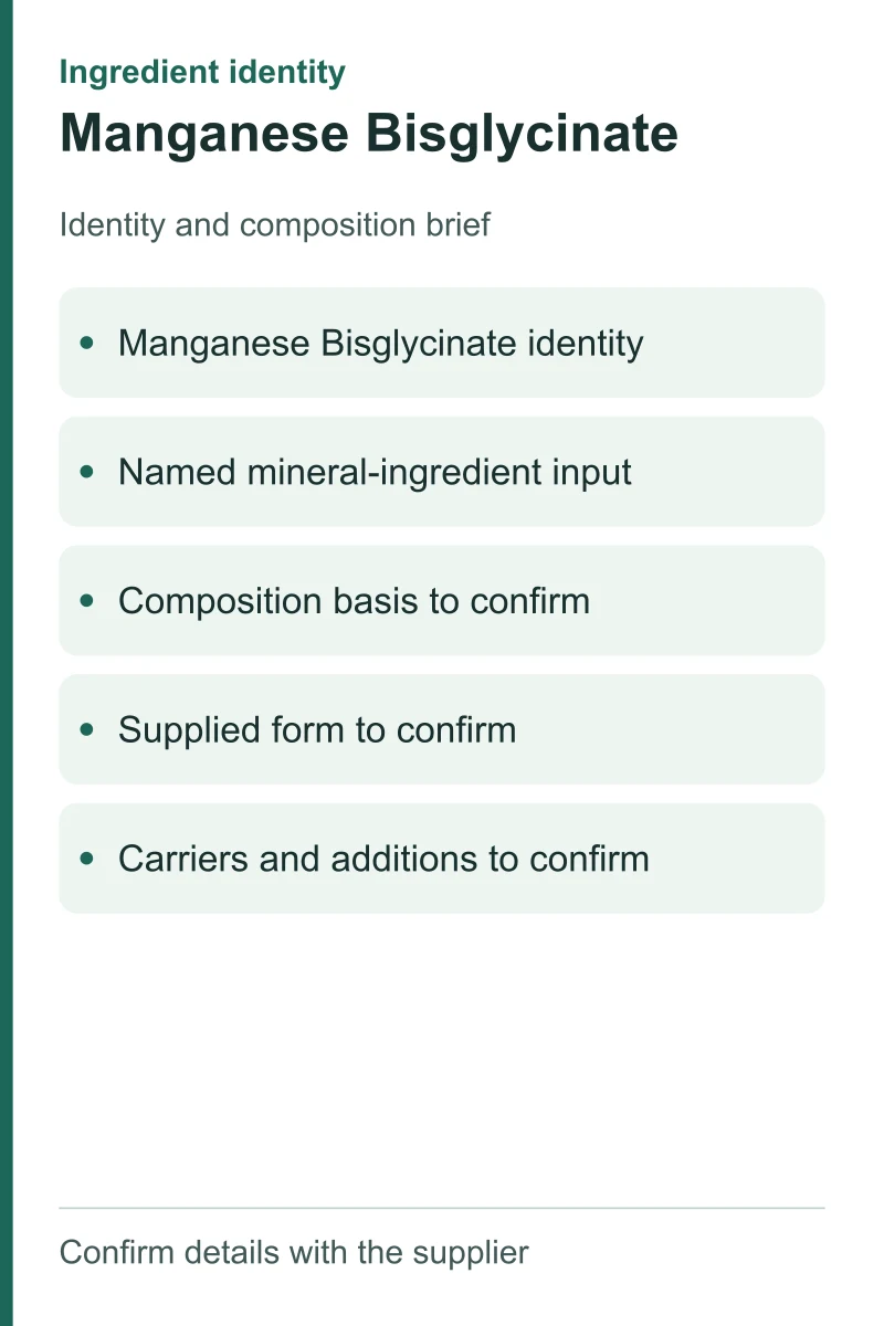 Manganese Bisglycinate — ingredient inputs