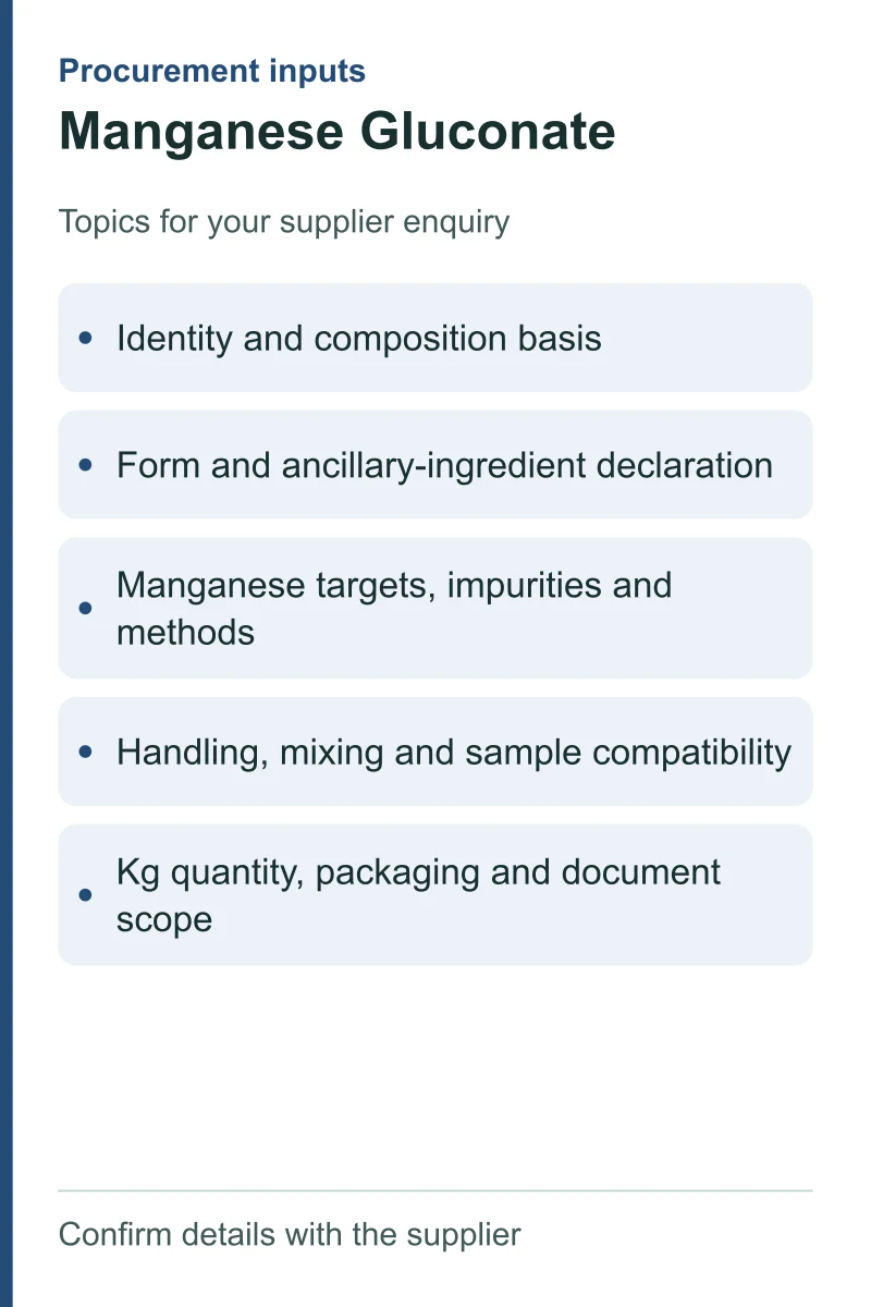 Manganese Gluconate — procurement topics