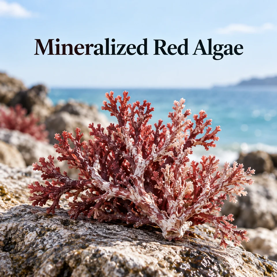 Mineralized Red Algae ingredient sourcing visual