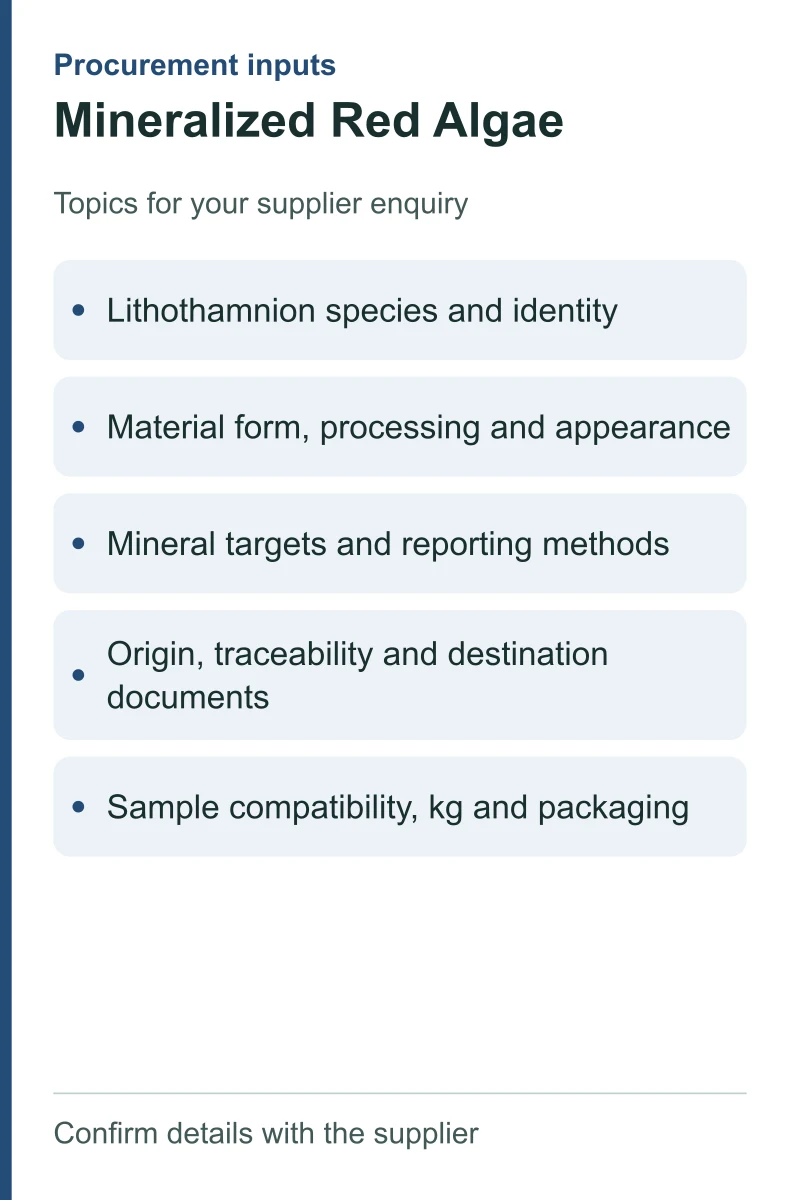 Mineralized Red Algae — procurement topics