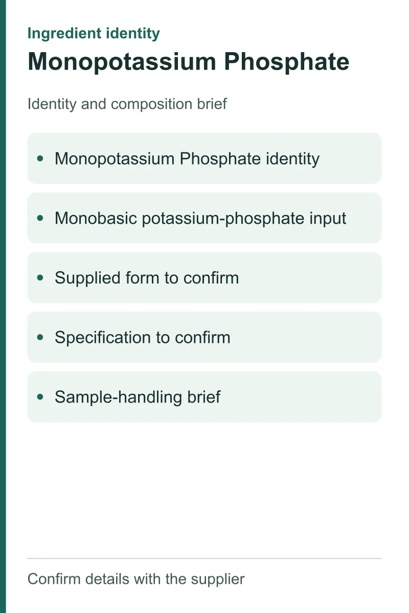 Monopotassium Phosphate — ingredient inputs