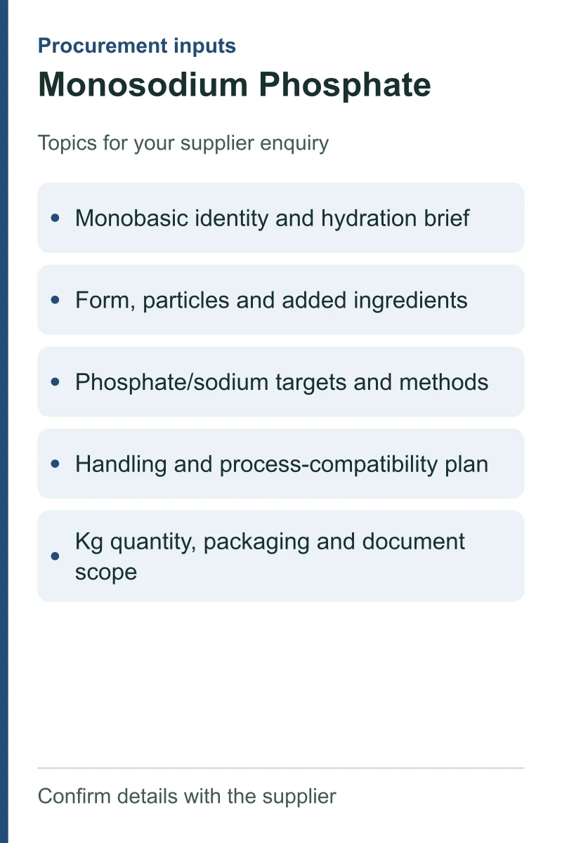 Monosodium Phosphate — procurement topics