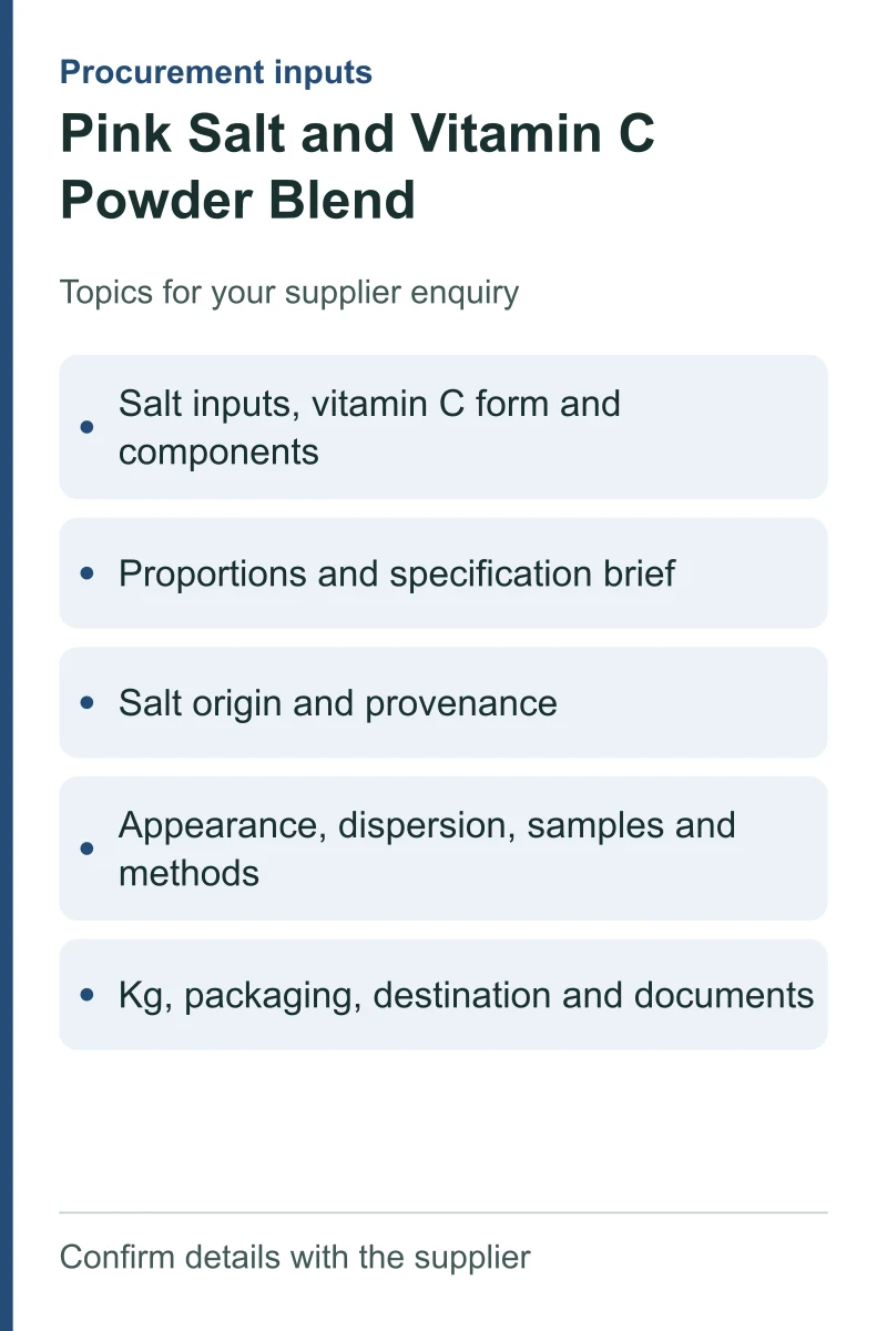 Pink Salt and Vitamin C Powder Blend — procurement topics