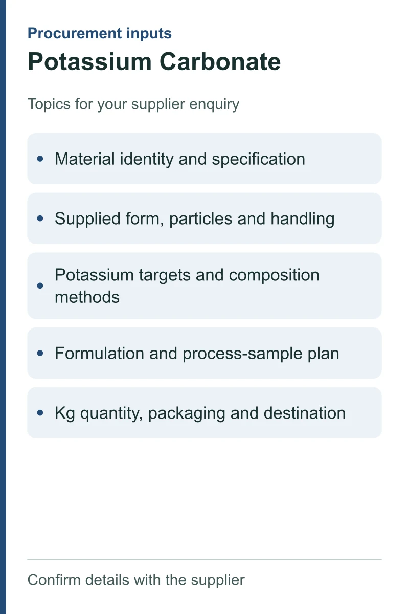 Potassium Carbonate — procurement topics
