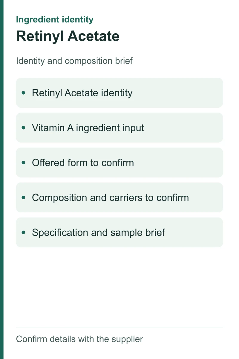 Retinyl Acetate — ingredient inputs